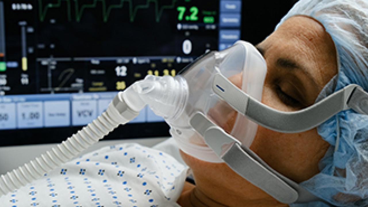patient on a ventilator